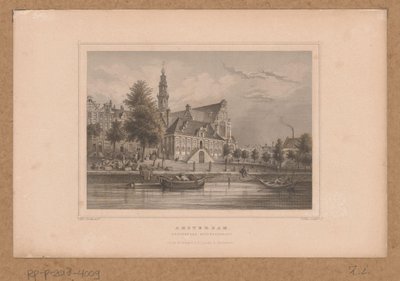 Kilátás az amszterdami Westerkerkre a Keizersgrachtról Amszterdam, Westerkerk Keizersgracht (cím a tárgyon) alkotó: G. Hess