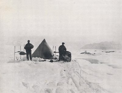 Levicks tábor hasadékok között, 1912, 1913 alkotó: G. Murray Levick