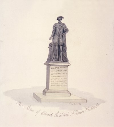 VI. Edward szobra a St Thomas kórházban, Southwark, London, 1825 alkotó: G Yates
