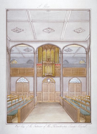 A kápolna a Philanthropic Society Institutionban a London Roadon, Southwark, London, 1825 alkotó: G Yates