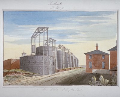 Gázművek képe a Pocock Street-ben, Southwark, London, 1826 alkotó: G Yates