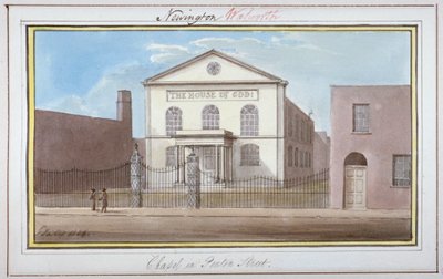 Kilátás a kápolnára a Penton Streeten, Southwark, London, 1825 alkotó: G Yates