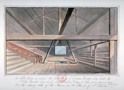 Kilátás a London Bridge alapítására, 1825 alkotó: G Yates