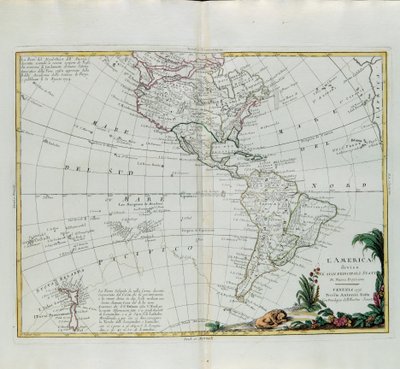 Amerika fő államaira oszlik, G. Zuliani metszete az Antonio Zatta 1776-ban Velencében kiadott Legújabb Atlasz I. toméjából vett metszet, magángyűjtemény alkotó: G. Zuliani