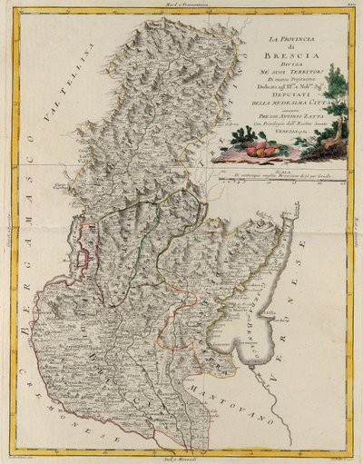 Veneto állam földterülete: Brescia, G. Zuliani metszete az Antonio Zatta által 1783-ban Velencében kiadott „Legújabb atlasz” II. Tome-jából vett, magángyűjtemény alkotó: G. Zuliani