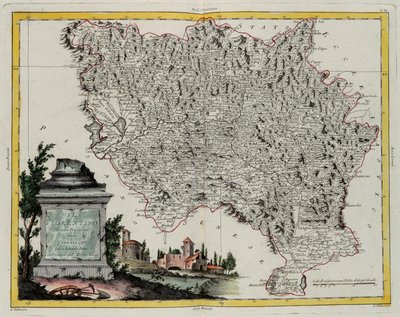 Firenze területe, G. Zuliani metszete az Antonio Zatta által 1783-ban Velencében kiadott „Legújabb atlasz” II. Tome-jából vett, magángyűjtemény alkotó: G. Zuliani