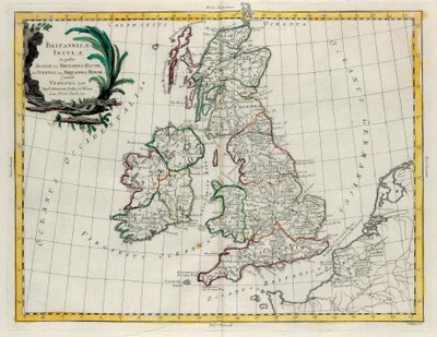 A Brit-szigetek, amelyeken Albion vagy Nagy-Britannia és Ivernia vagy Kis-Britannia található, G. Zuliani metszetét a Velencében 1785-ben kiadott Legújabb Atlasz I. Tome-jából vette át Antonio Zatta alkotó: G. Zuliani