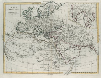 Az Ősök által ismert világ, G. Zuliani metszet a Legújabb Atlasz IV. Tome-jából vett, 1785-ben Velencében, Antonio Zatta, Magángyűjtemény alkotó: G. Zuliani