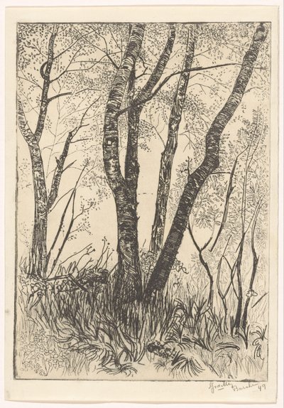 Fák magas fűben alkotó: G. van der Mey (signed by artist)