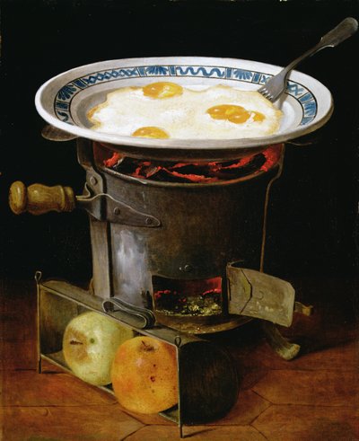 Eggs Cooking on a Stove (oil on canvas) alkotó: Gabriel Germain Joncherie