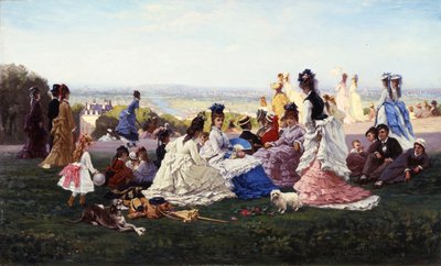 Vasárnap Bellevue-ban, 1874 alkotó: Gabriel-Amable de Lafoulhouze