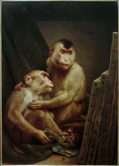A majmok a festményeket nézik alkotó: Gabriel Cornelius Ritter von Max