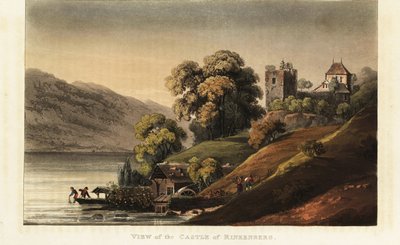 A középkori Ringgenberg-kastély romjai a Brienz-tónál, Bern kanton, Svájc alkotó: Gabriel Ludwig (after) Lory
