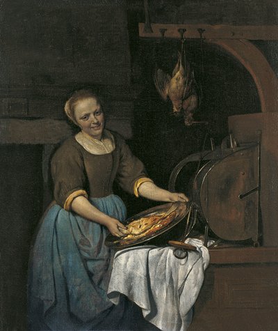 Konyhai szobalány halat készít alkotó: Gabriel Metsu