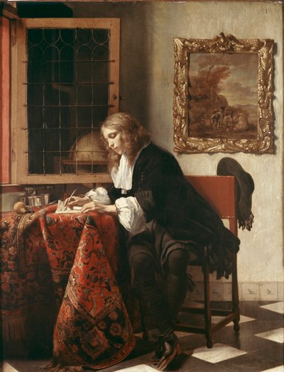 Férfi levelet ír alkotó: Gabriel Metsu