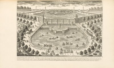 A Marly kert szélső része, Charles-Antoine Jombert "Les Delices de Versailles et des Maisons Royales" című művéből, 1766 alkotó: Gabriel Perelle