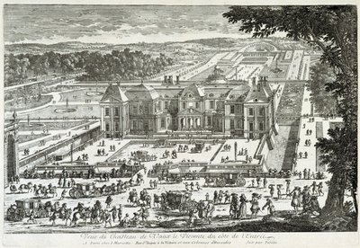 Kilátás a Vaux Le Vicomte (Vaux-Le-Vicomte) kastélyra a bejárat felől (kert a Le Ours mellett) - Perelle mellett, 17. század vége alkotó: Gabriel Perelle