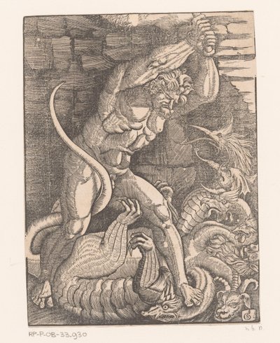 Herkules megöli Lerna hidráját Hercules munkái (sorozat címe) alkotó: Gabriel Salmon