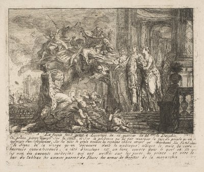 Allegória a Dauphin lábadozásáról, 1752. alkotó: Gabriel de Saint Aubin