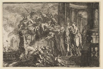 Allegória a Dauphin lábadozásáról, 1752. alkotó: Gabriel de Saint Aubin