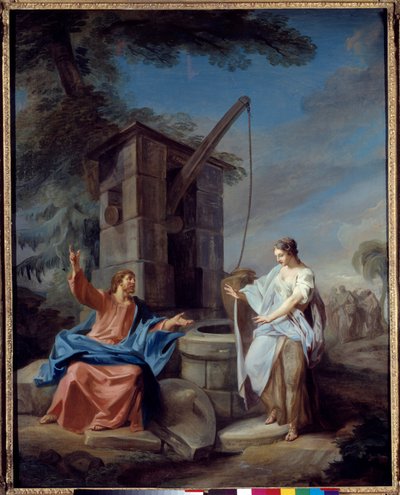 Gabriel de Saint Aubin (1724-1780) Krisztus és a szamaritánus festménye 1752 V. 1,35x1,06 m Rouen, Musee des Beaux Arts alkotó: Gabriel de Saint Aubin