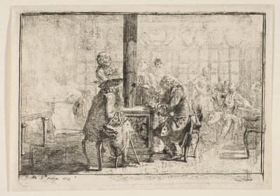 A Nouvellistes, 1752. alkotó: Gabriel de Saint Aubin
