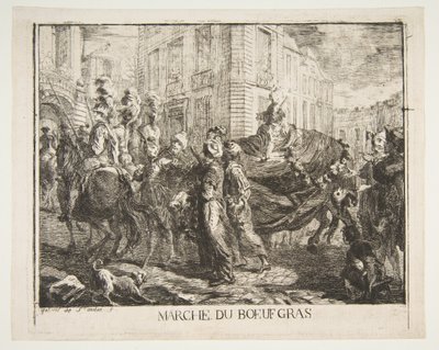 Hízott marhahús piaca, 1750. alkotó: Gabriel de Saint Aubin