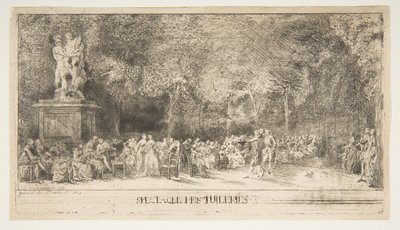 Jelenet a Tuileriákban: A székek, 1760. alkotó: Gabriel de Saint Aubin