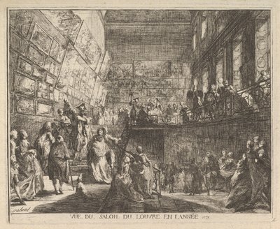 A Salon du Louvre kilátása 1753-ban, 1753-ban. alkotó: Gabriel de Saint Aubin