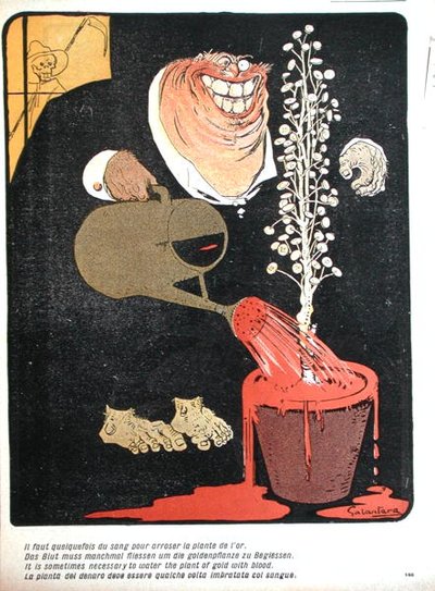 A vérrel öntözött arany növény, a L