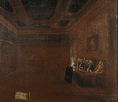 A Negyvenek Legfelsőbb Bírósága vagy a Negyvenek Tanácsa, részlet (Velence, Quarantia Legfelsőbb Bírósága. Részlet) - Gabriele Bella festménye (kb. 1730-1799). Velence, Querini Stampalia Alapítvány alkotó: Gabriele Bella