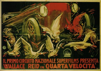 Wallace Reid a Dupla sebesség filmben, 1920 alkotó: Gabriele Galantara