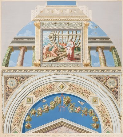 Előlap és boltozat a bárka építésével. 1774 alkotó: Gaetano Savorelli
