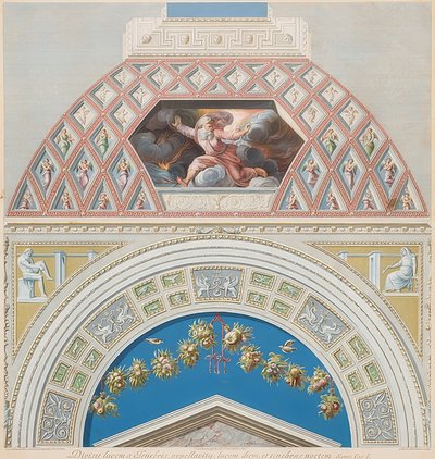 A keret és a boltíves terület Istennel elválasztja a világosságot és a sötétséget. 1774? alkotó: Gaetano Savorelli