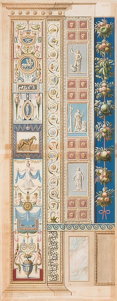 Pilaster Loggia II (dísz nyereg lóval a középső részben) alkotó: Gaetano Savorelli