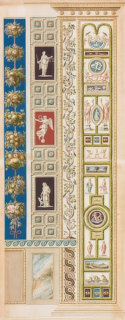 Pilaszter Loggia XIII (dekoráció tájakkal és vadászdarabokkal) alkotó: Gaetano Savorelli