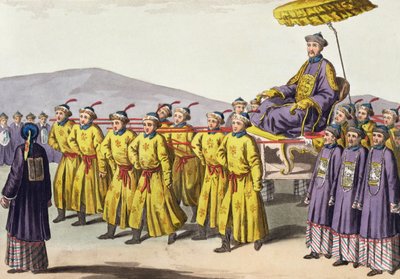 Chien Lung császárt a Triumphban hordta, Jules Ferrario Le Costume Ancien et Moderne 18. táblája, az 1820-as és 30-as évek körül megjelent alkotó: Gaetano Zancon