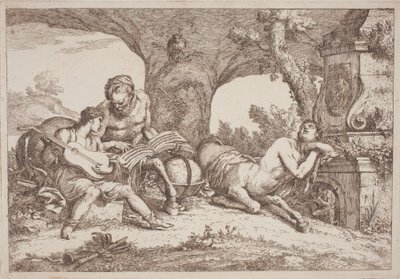 Chiron zenét tanít Akhilleusznak alkotó: Gaetano Zompini, after Giovanni Benedetto Castiglione