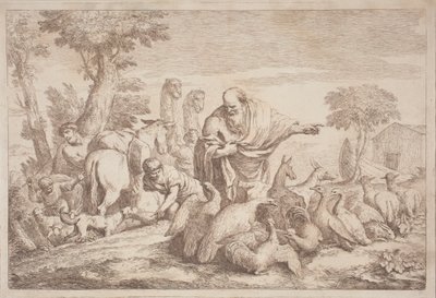 Noé vezeti az állatokat a bárkához alkotó: Gaetano Zompini, after Giovanni Benedetto Castiglione