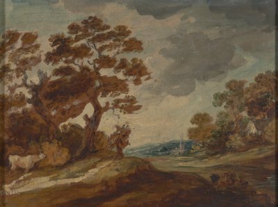Táj: Tehén a bal előtérben alkotó: Gainsborough Dupont