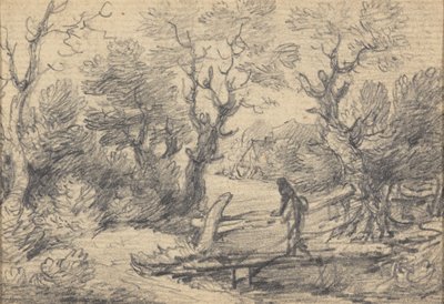 Táj figurával a gyaloghídon alkotó: Gainsborough Dupont