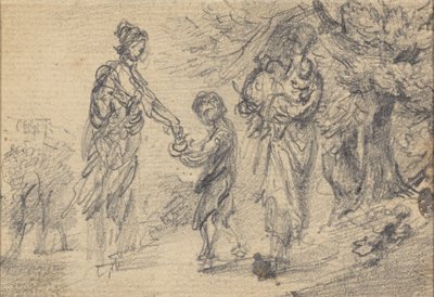 Táj két nő és gyermek alkotó: Gainsborough Dupont