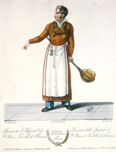 A firenzei Santa Maria Novella Kórház szolgája, tizenkilencedik század eleje (színes litó) alkotó: Galli (after)