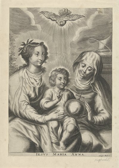 Anna hármasban Jézus Mária Anna (cím a tárgyon) alkotó: Gaspar Huybrechts