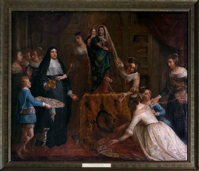 Izabella spanyol főhercegnő, aki ékszereit ajándékozza a hallei Szent Márton-bazilikának alkotó: Gaspar De Crayer
