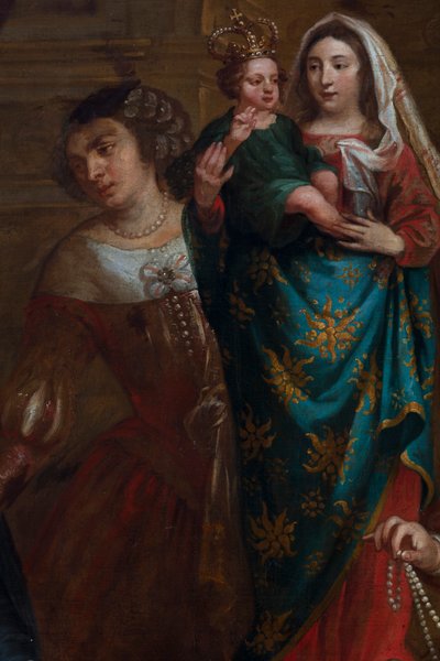 Izabella spanyol főhercegnő, aki ékszereit ajándékozza a hallei Szent Márton-bazilikának alkotó: Gaspar De Crayer