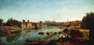 Kilátás a Tiberisre, Gaspar van Wittel (kb. 1652-1736) alkotó: Gaspar van Wittel