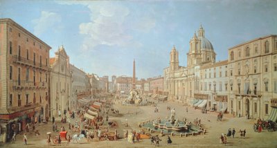 Róma, Piazza Navona (olaj, vászon) alkotó: Gaspar van Wittel