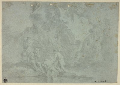 Sziklás táj figurákkal alkotó: Gaspard Dughet