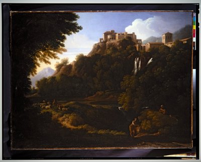 Tájkép - Vízesés a római Campagnában alkotó: Gaspard Poussin Dughet